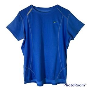 NIKE RUNNING Dri fit T shirt Crew Neck Blue Size Large(12/14) Blue